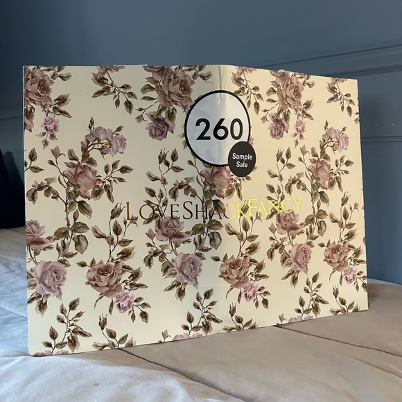 LoveShackFancy holiday bag shopping bag shopper tote pink yellow floral - Picture 4 of 6